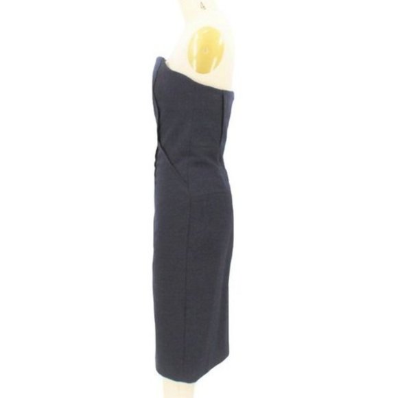 DSquared2 Charcoal Gray Wool Strapless Corset Dress Midi Tailored Fitted  46/M - Picture 5 of 16